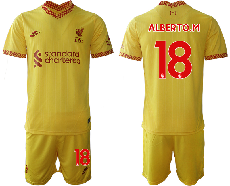 Men 2021-2022 Club Liverpool Second away yellow #18 Soccer Jersey